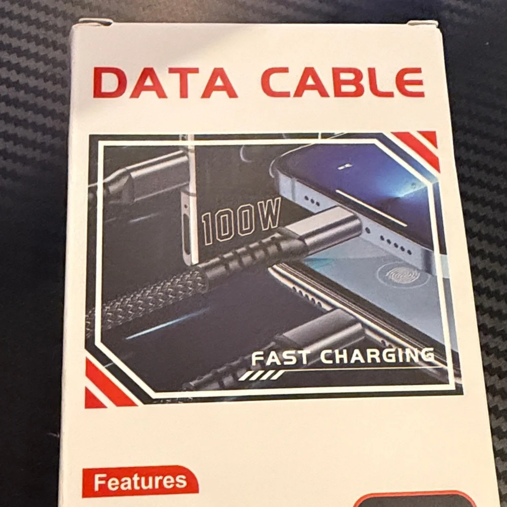 Fast Charging 3 n 1 100W power data cable black type c micro lightning portable